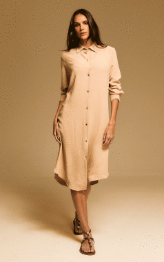 1672 Chemise Midi Mykonos M Bege - Sex Shop em Curitiba