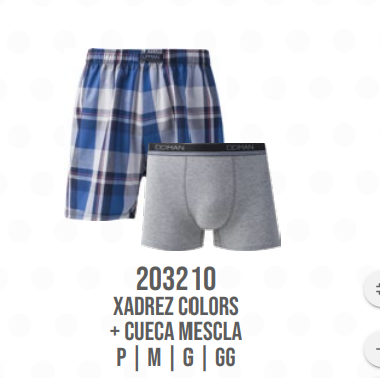 1P2T5.P.203210 CUECA KIT TRICOLINE / XADREZ COLORS (P) - Sex Shop em Curitiba