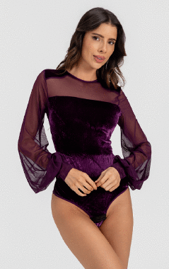 3391 BODY PENNELOPE VELUDO - Sex Shop em Curitiba