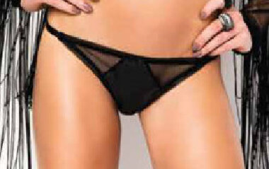 4894 CALCINHA STRING COURO E TULE BLACK SEDUCTION PR (G) - Sex Shop em Curitiba