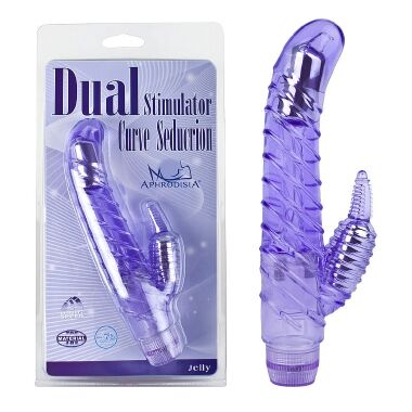 5111 VIBRADOR PONTO G C/RELEVOS DUAL  VB025 NP - Sex Shop em Curitiba