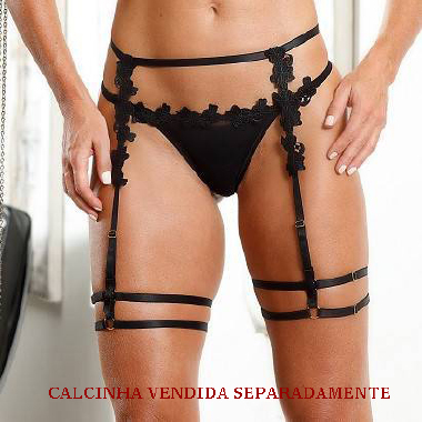 5569 CINTA-LIGA GUIPIR SHINE pr M - Sex Shop em Curitiba