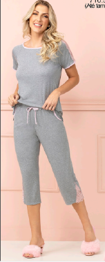 710561 PIJAMA CAPRI CHARMING mescl GG - Sex Shop em Curitiba