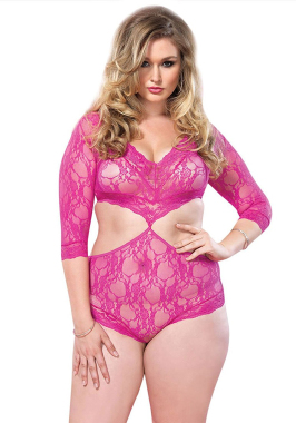 81427Q BODY C/MANGA FUCSIA (PLUS SIZE) - Sex Shop em Curitiba