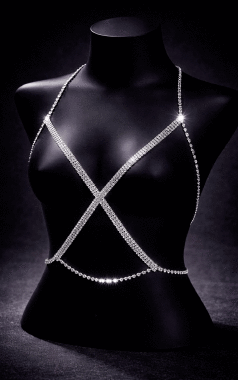 YSFG295 BIJU DE CORPO SUTIÃ STRASS - Sex Shop em Curitiba