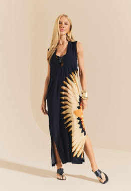 1810 Vestido Viscose Asas do Sol - Sex Shop em Curitiba