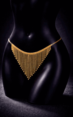 YSBN140 Calcinha Strass c/Franja Bodychain Joia de Corpo U Dour - Sex Shop em Curitiba