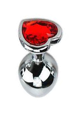 5848 PLUG INOX CORAÇÃO 7,5CM - P - Sex Shop em Curitiba