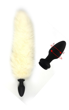 8632 Plug Anal Silicone Rabo Raposa c/ Rotacao 40cm- via APP rosa - Sex Shop em Curitiba