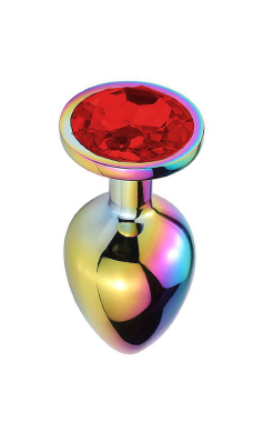 6595 PLUG ANAL INOX PEDRA  8,5CM - M - Sex Shop em Curitiba