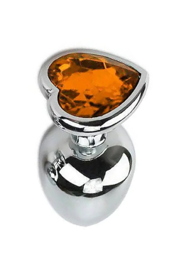 5848 PLUG INOX CORAÇÃO 7,5CM - P - Sex Shop em Curitiba