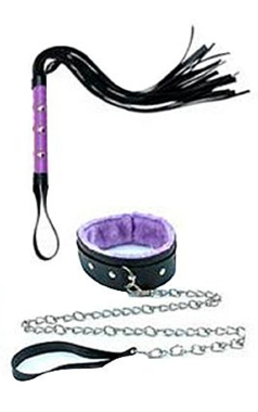 8305 KIT COLEIRA C/GUIA + CHICOTE - Sex Shop em Curitiba