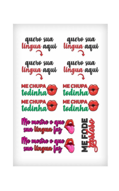 TAT06 SEXY TATTOO QUERO LINGUA / ME CHUPA - Sex Shop em Curitiba