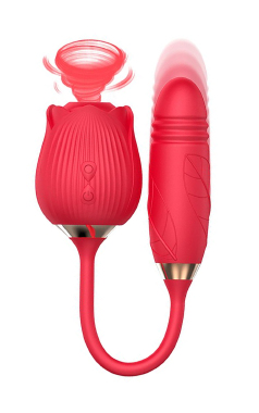 7633 Vibrador Vai e vem Formato Rosa verm - Sex Shop em Curitiba