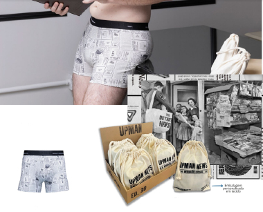 16EC6 CUECA BOXER JORNAL M - Sex Shop em Curitiba