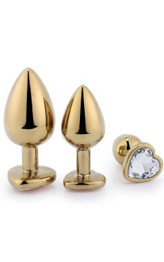 7055 Plug Anal Coracao Aco Dour. Tam P (7,50) - Sex Shop em Curitiba