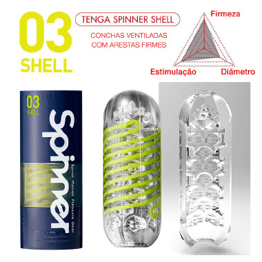 SPN-003 MASTURBADOR TENGA SPINNER 03 SHELL - Sex Shop em Curitiba