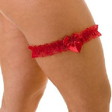 SU023 GARTER COM LACO (U) verm - Sex Shop em Curitiba