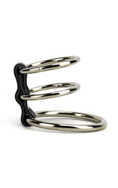 CK-0633 ANEL PENIANO TRIPLO METAL - Sex Shop em Curitiba