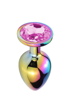 6595 PLUG ANAL INOX PEDRA  8,5CM - M - Sex Shop em Curitiba