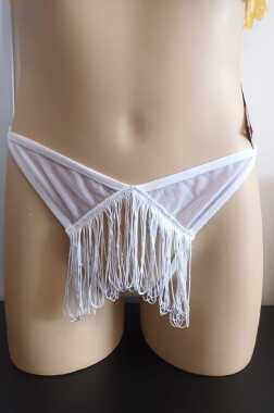K266 CALCINHA FIO FRANJA BRANCA (G) - Sex Shop em Curitiba
