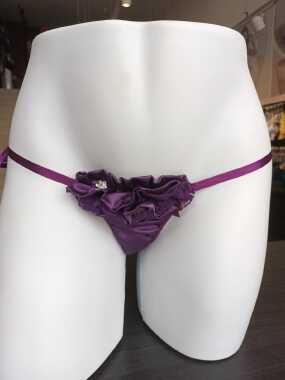 K074 CALCINHA AMARRAR FLOR CETIM - Sex Shop em Curitiba