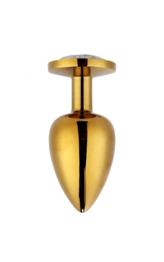 7052 Plug Anal Aco Dourad 7,5cm (P) - Sex Shop em Curitiba