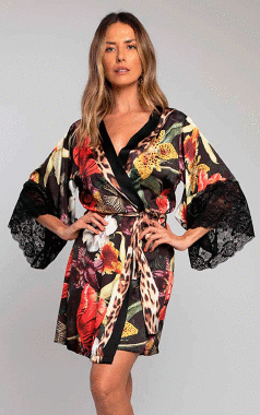 29956 KIMONO CURTO N. FLORAL - Sex Shop em Curitiba